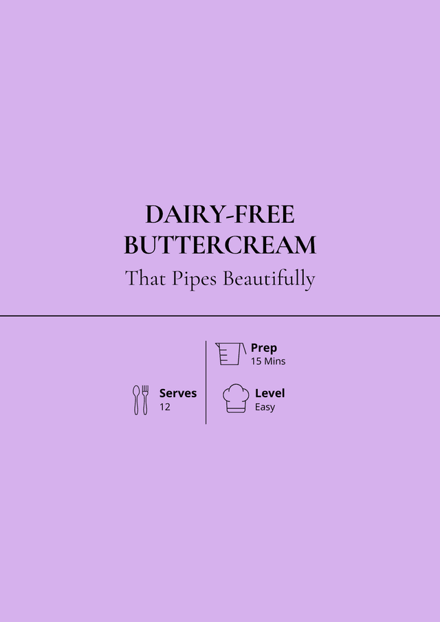 Dairy Free Buttercream Recipe Card